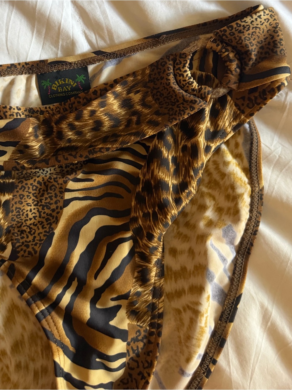 🥥 Bikini Bay Women’s Cheetah Animal Print Bikini Bottoms ~ brown/ black